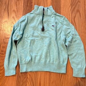 Vineyard Vines Aqua Zip-Up Sweater